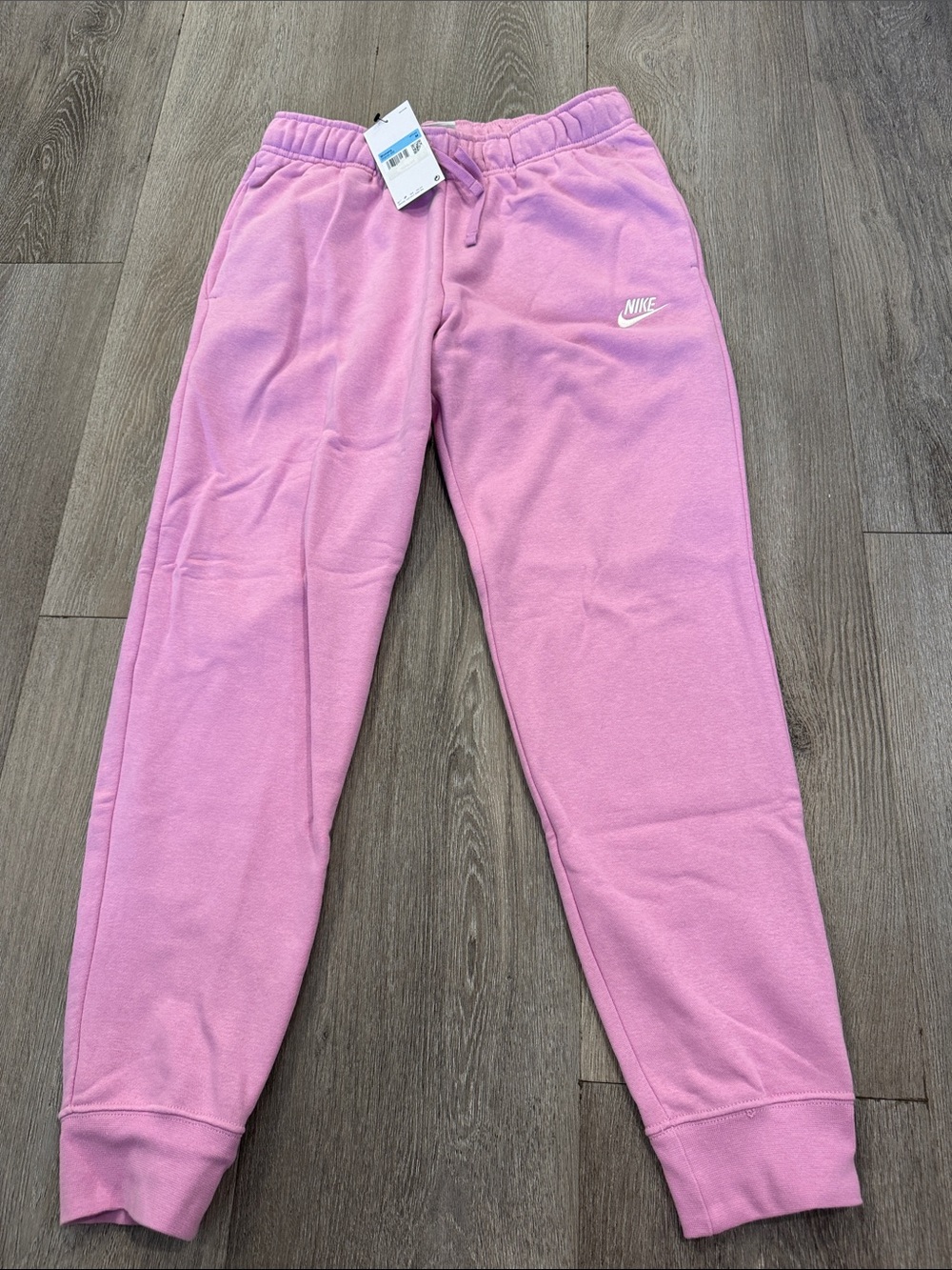 Nike Women’s Pink Fleece Joggers with White Logo